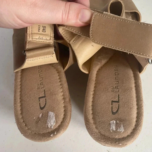 Chinese Laundry Tan Vegan Leather Cork Wedge Sandals Size 9‎ EUC! - Picture 5 of 9
